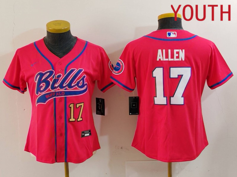 Youth Buffalo Bills #17 Allen Red Joint Name 2024 Nike Limited NFL Jersey style 9121